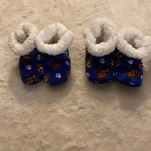 Two pairs of toddler paw patrol slippers 2t - 4t